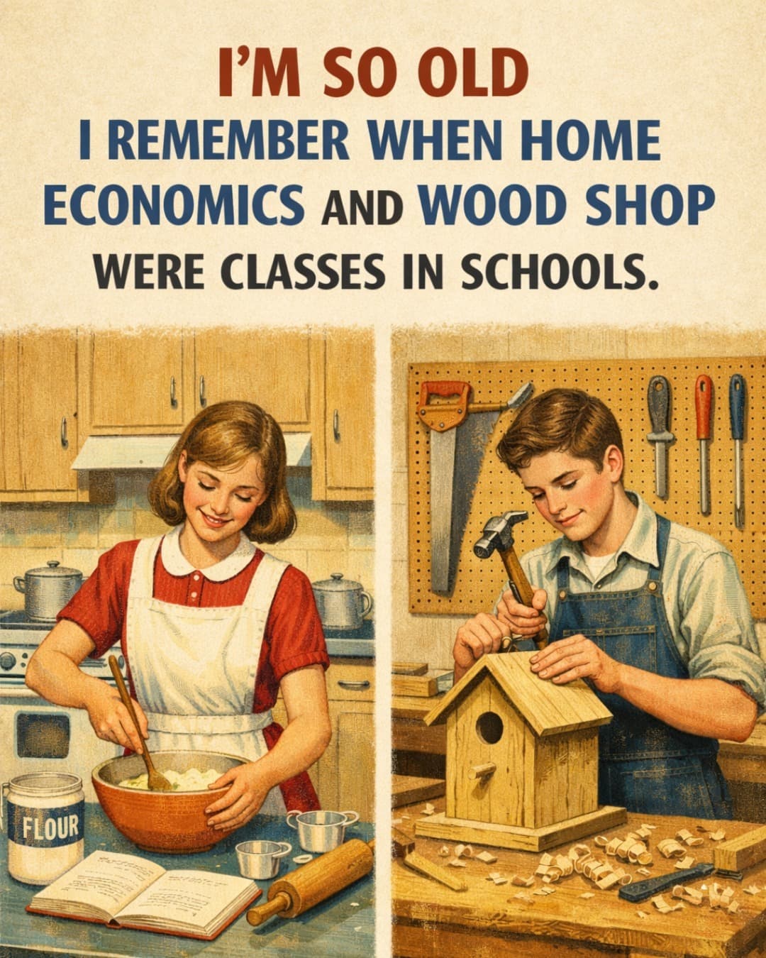 “I’m So Old I Remember When Home Economics and Wood Shop Were School Classes” A Memory That’s Sparking a Nationwide Conversation