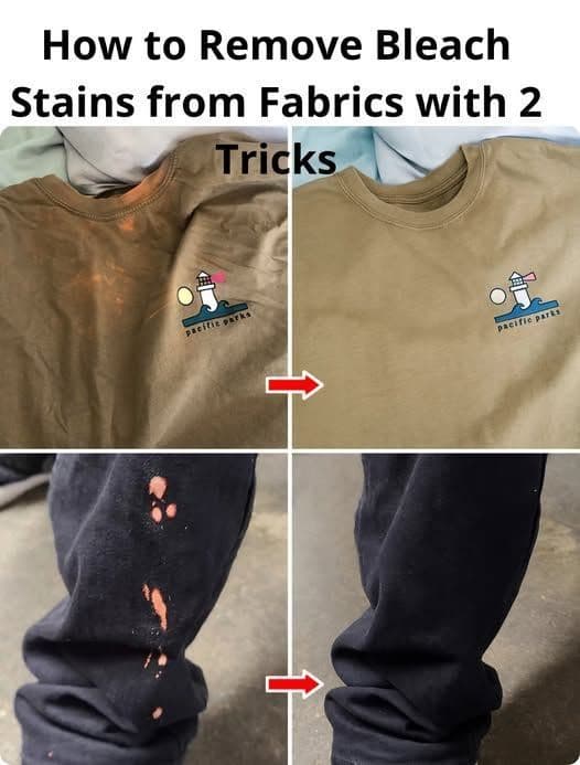 How to Remove Bleach Stains from Fabrics with 2 Tricks…