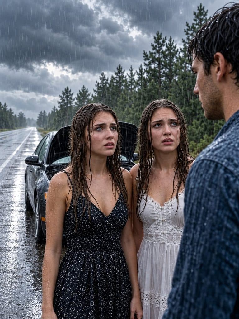 I Repaired Two Girls’ Car in the Rain… And They Said, “We Hoped to See You Again”