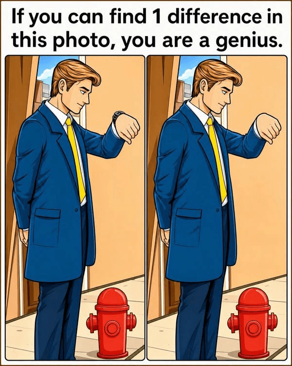 Spot the Difference: Can You Catch the Change in the Man with the Wristwatch?