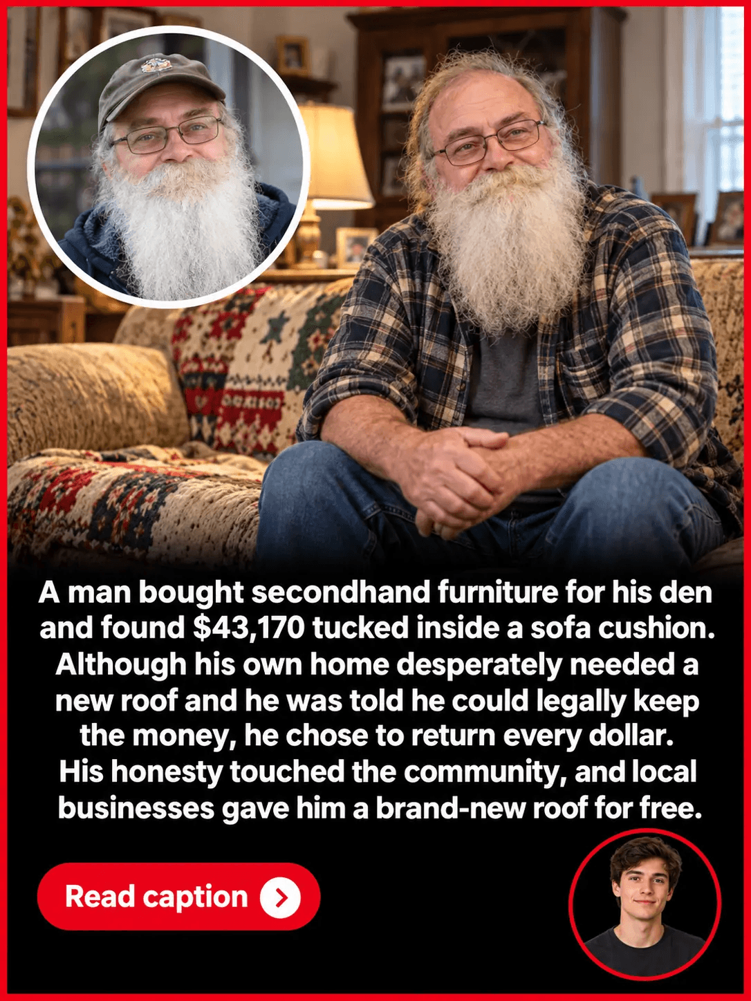 Man Finds $43,17O Hidden Inside a $7O Secondhand Sofa, Returns Every Penny, and Receives an Incredible Surprise in Return ❤️